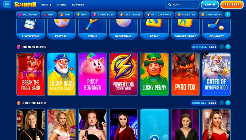 Explore spinfin casino login